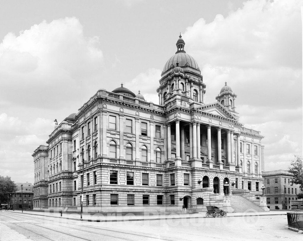 Syracuse Historic Black & White Photo, Onondaga Court House, c1908 -