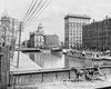 Historic Black & White Photo - Syracuse, New York - The Canal on Salina Street, c1900 -