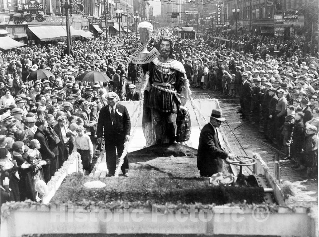 Historic Black & White Photo - Syracuse, New York - Parade Float on a Railway Car, c1932 -