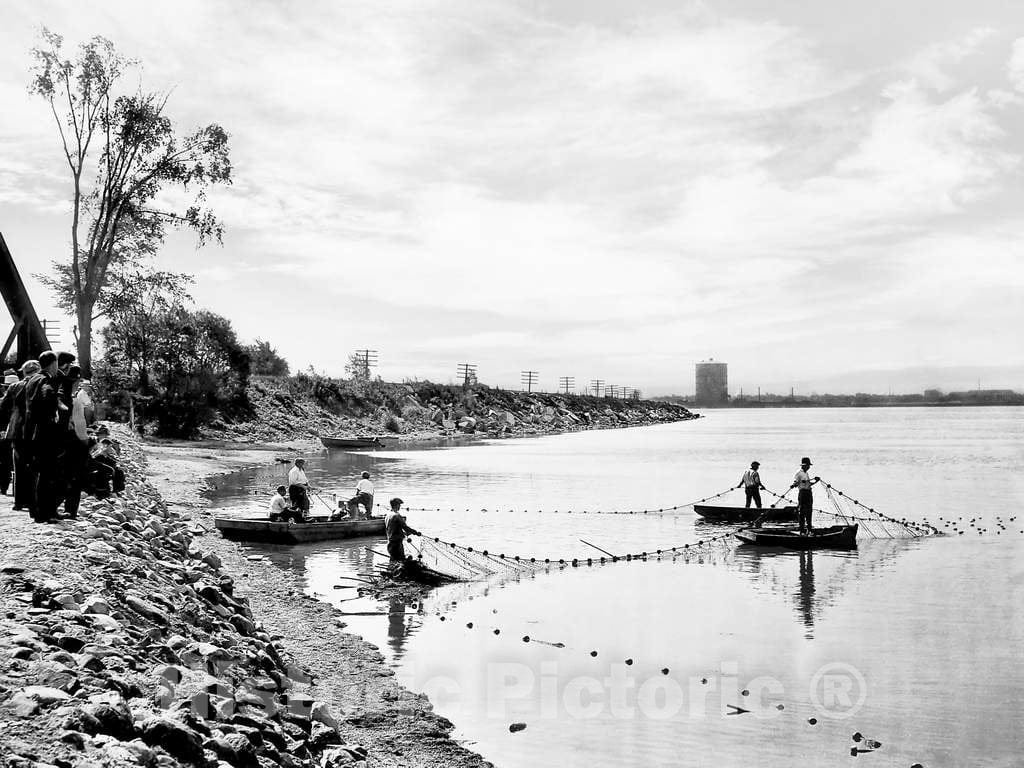 Historic Black & White Photo - Syracuse, New York - Fishing on Onondaga Lake, c1932 -