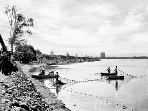 Historic Black & White Photo - Syracuse, New York - Fishing on Onondaga Lake, c1932 -