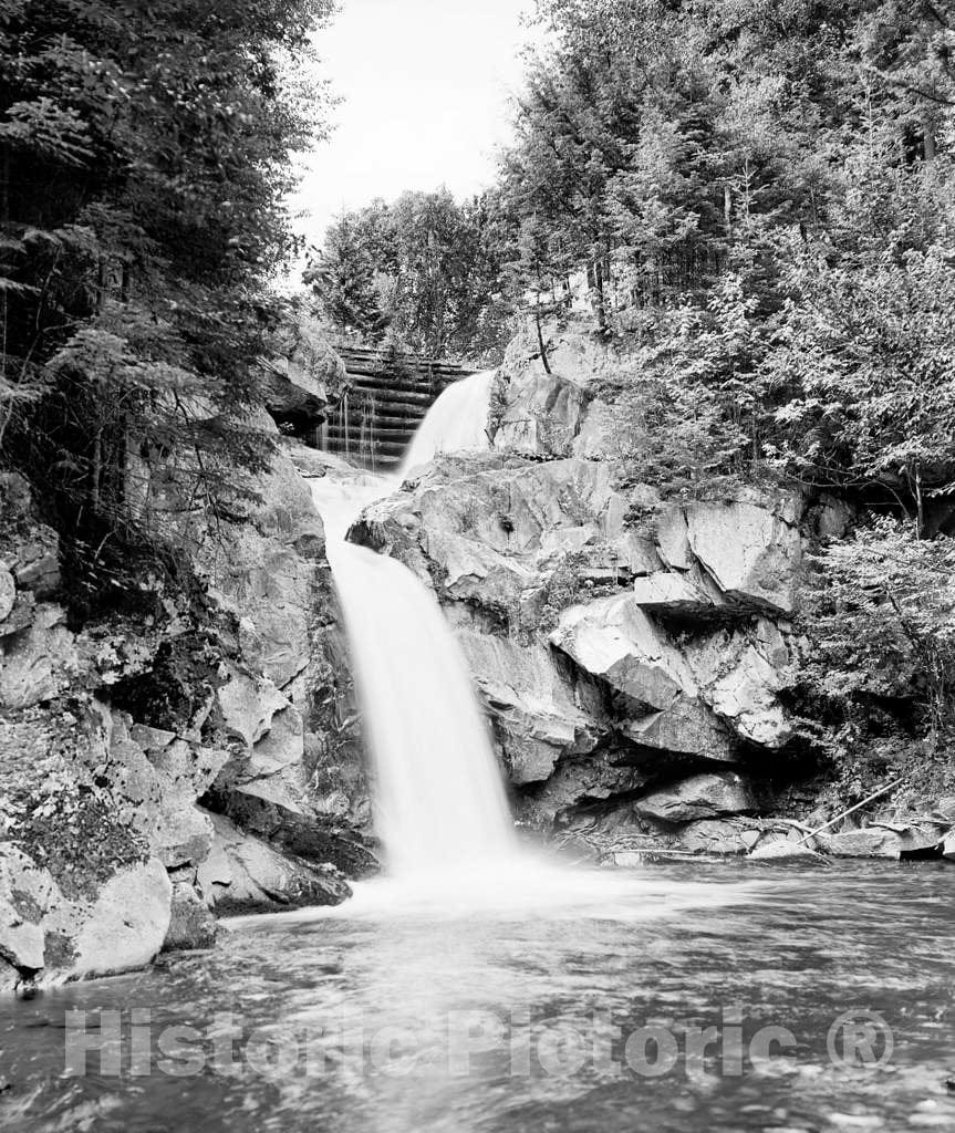 Historic Black & White Photo - Rutland, Vermont - A Hidden Waterfall, Rutland, c1907 -