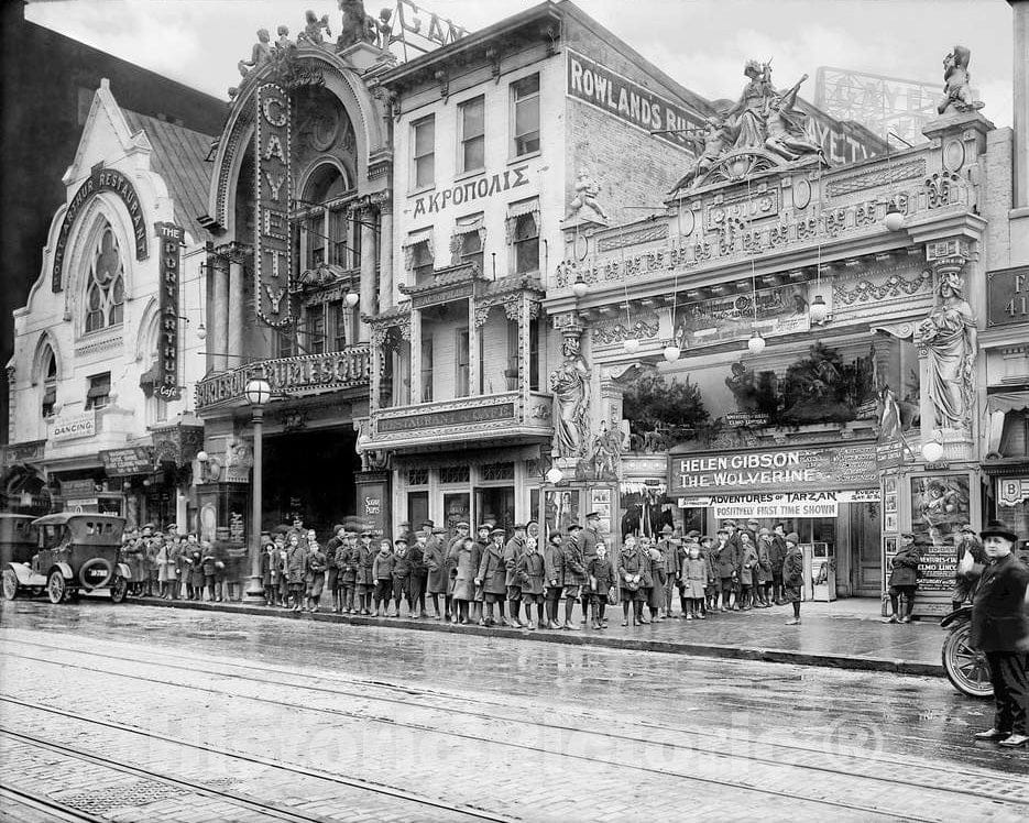 Historic Black & White Photo - Washington, DC - Outside the Gayety Theatre, c1921 -