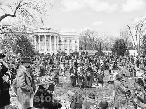Historic Black & White Photo - Washington, DC - Easter Egg Roll at the White House, c1924 -