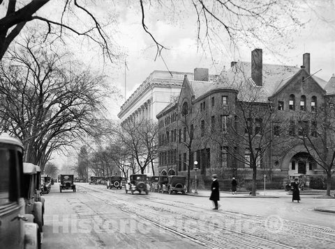 Historic Black & White Photo - Washington, DC - On H Street, c1925 -