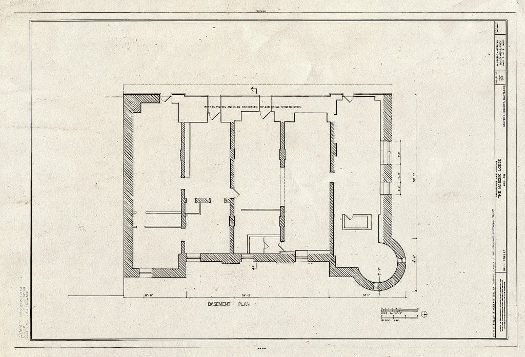 Blueprint Basement Plan - Blossom Point Farm, La Plata, Charles County, MD