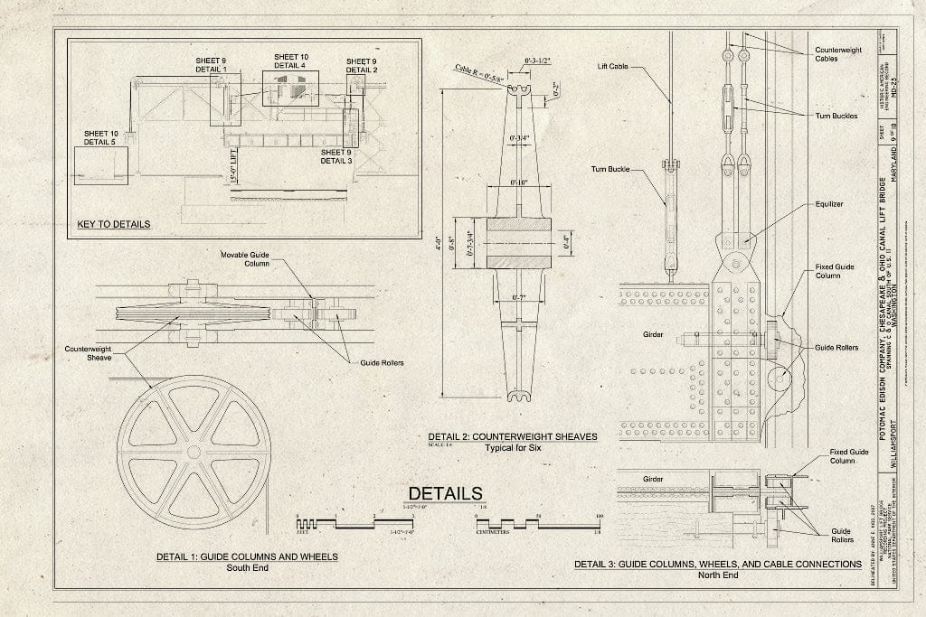 Blueprint Details - Potomac Edison Company, Chesapeake & Ohio Canal Bridge, Spanning C & O Canal South of U.S. 11, Williamsport, Washington County, MD