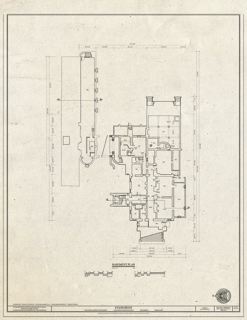 Blueprint Basement Plan - Evergreen, 4545 North Charles Street, Baltimore, Independent City, MD