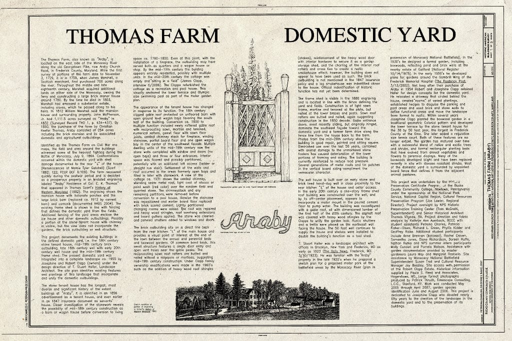 Blueprint Cover Sheet - Thomas Farm, 4632 Araby Church Road, Frederick, Frederick County, MD