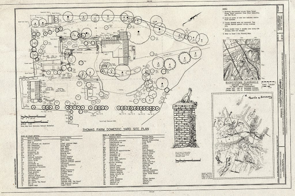 Blueprint Domestic Yard Site Plan - Thomas Farm, 4632 Araby Church Road, Frederick, Frederick County, MD