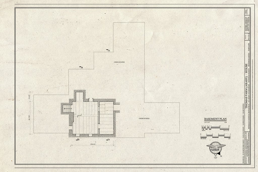 Blueprint Basement Plan - Thomas Farm, House, 4632 Araby Church Road, Frederick, Frederick County, MD