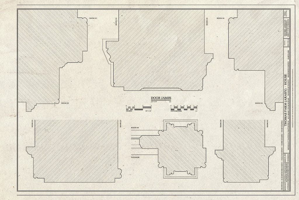 Blueprint Door Jams - Thomas Farm, House, 4632 Araby Church Road, Frederick, Frederick County, MD