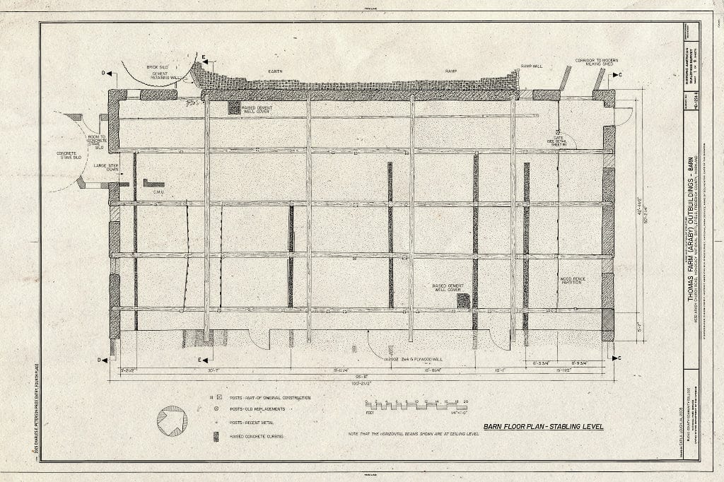 Blueprint Barn Floor Plan - Stabling Level - Thomas Farm, Barn, 4632 Araby Church Road, Frederick, Frederick County, MD