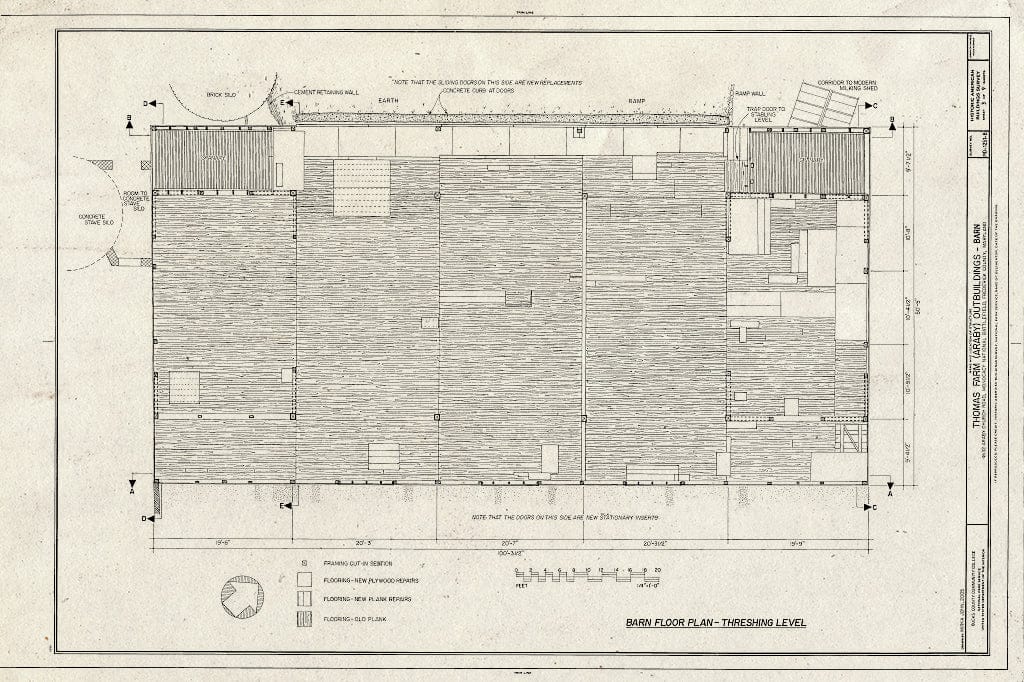 Blueprint Barn Floor Plan - Threshing Level - Thomas Farm, Barn, 4632 Araby Church Road, Frederick, Frederick County, MD