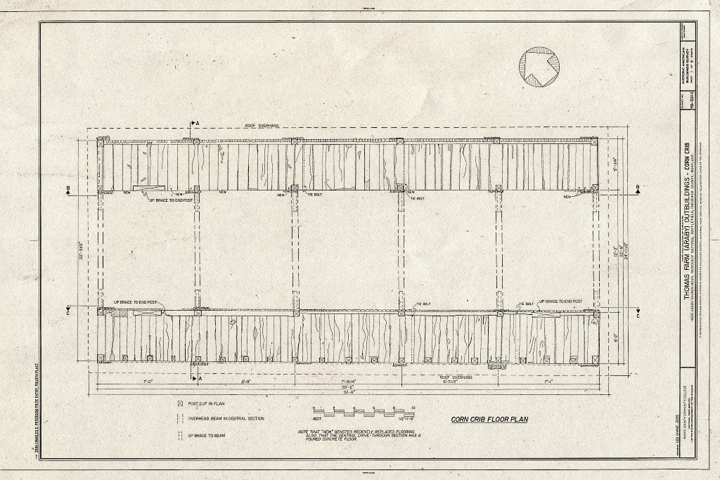 Blueprint Floor Plan - Thomas Farm, Corn Crib, 4632 Araby Church Road, Frederick, Frederick County, MD