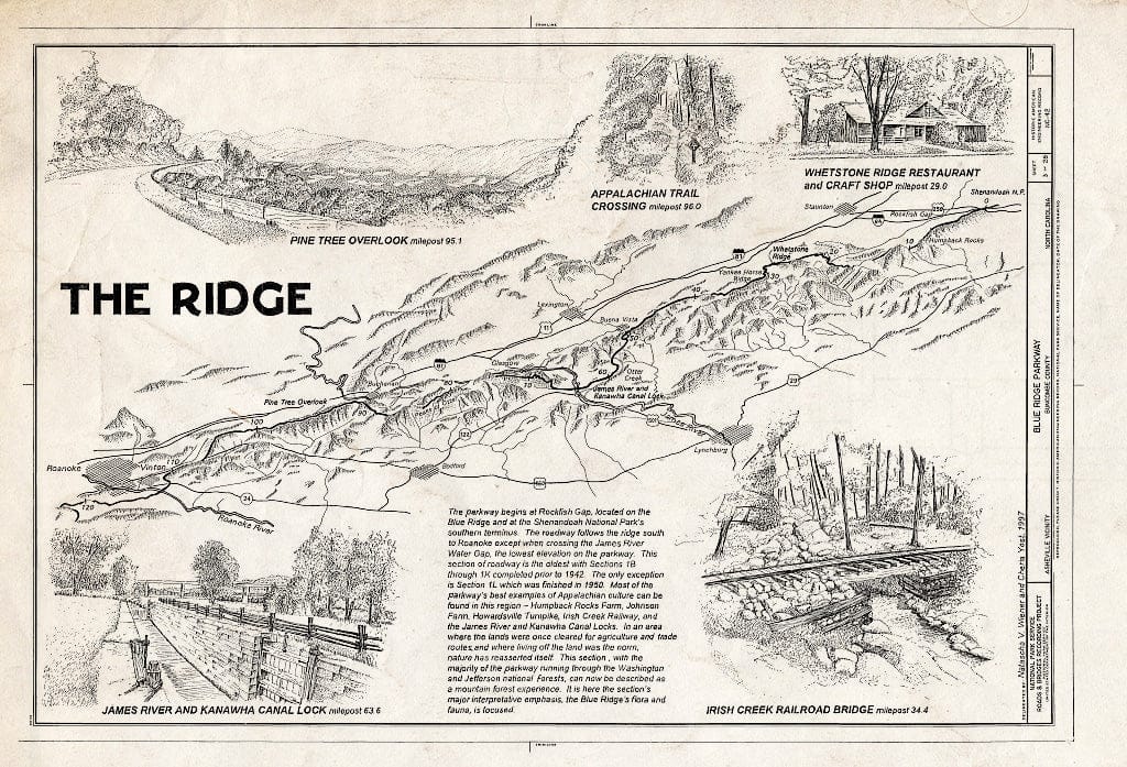 Historic Pictoric : Blueprint HAER NC,11-ASHV.V,2- (Sheet 3 of 28) - Blue Ridge Parkway, Between Shenandoah National Park & Great Smoky Mountains, Asheville, Buncombe County, NC