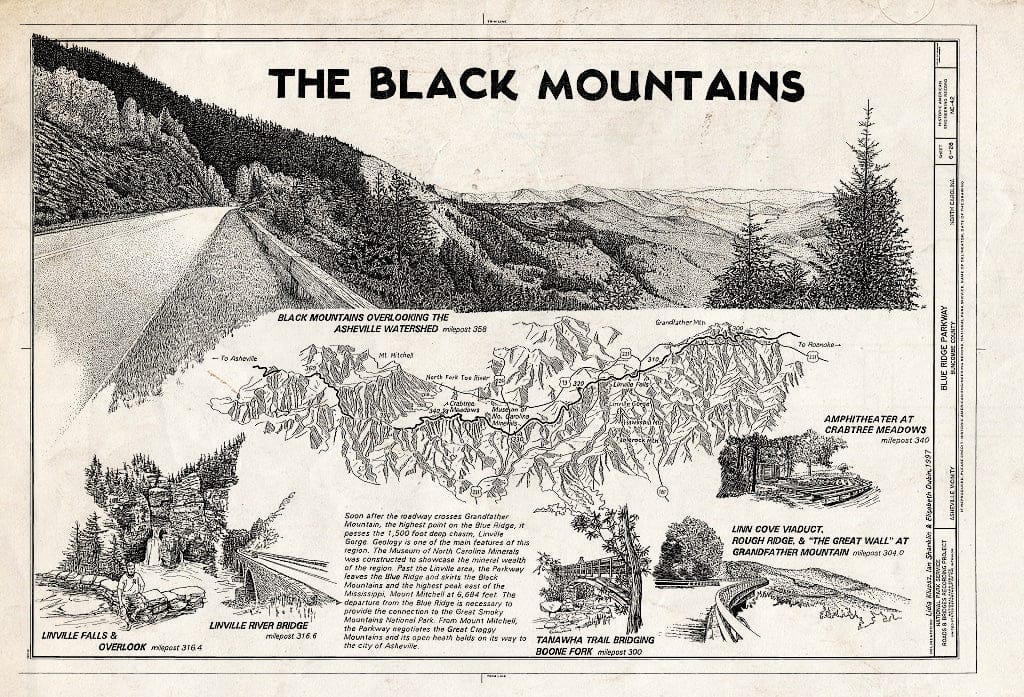 Historic Pictoric : Blueprint HAER NC,11-ASHV.V,2- (Sheet 6 of 28) - Blue Ridge Parkway, Between Shenandoah National Park & Great Smoky Mountains, Asheville, Buncombe County, NC