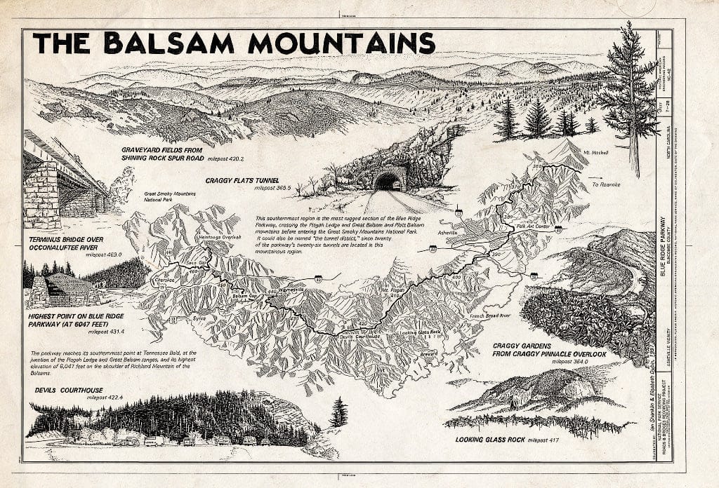 Historic Pictoric : Blueprint HAER NC,11-ASHV.V,2- (Sheet 7 of 28) - Blue Ridge Parkway, Between Shenandoah National Park & Great Smoky Mountains, Asheville, Buncombe County, NC