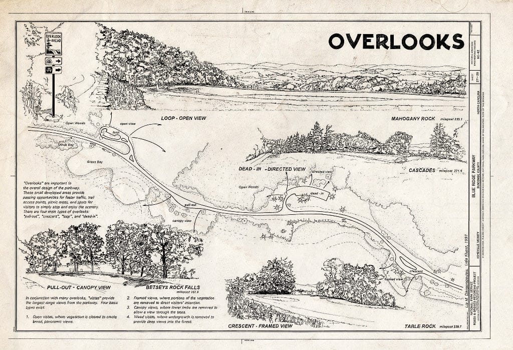 Historic Pictoric : Blueprint HAER NC,11-ASHV.V,2- (Sheet 27 of 28) - Blue Ridge Parkway, Between Shenandoah National Park & Great Smoky Mountains, Asheville, Buncombe County, NC