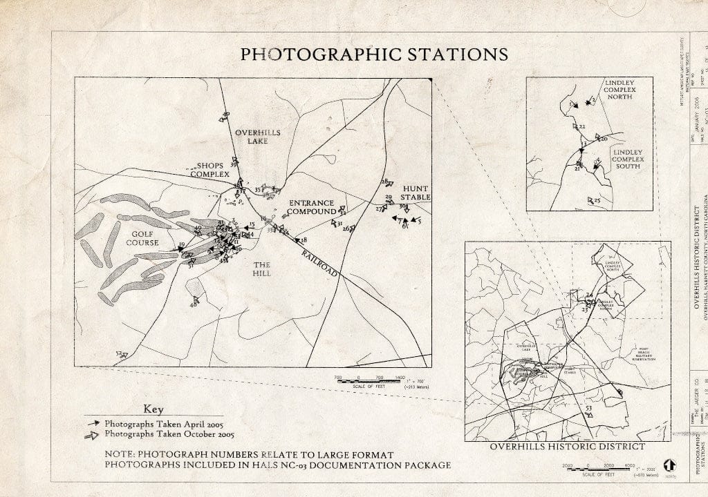 Historic Pictoric : Blueprint Photographic Key - Overhills, Fort Bragg Military Reservation, Approximately 15 Miles NW of Fayetteville, Overhills, Harnett County, NC