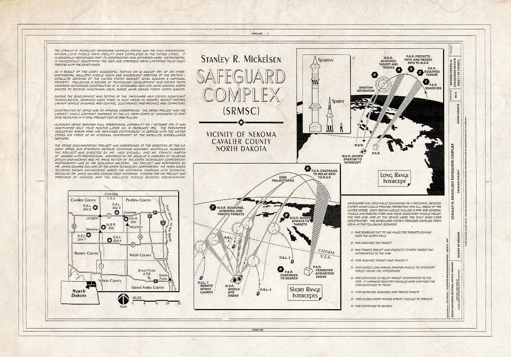 Historic Pictoric : Blueprint Stanley R. Mickelsen Safeguard Complex - Stanley R. Mickelsen Safeguard Complex, Nekoma, Cavalier County, ND