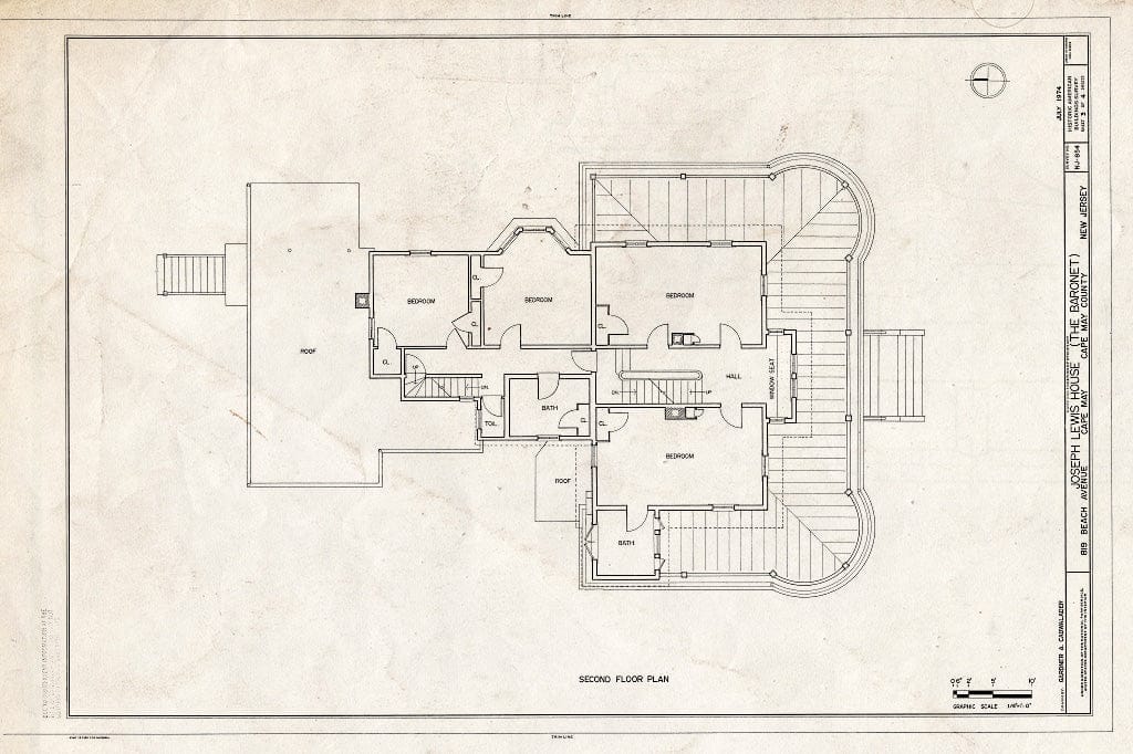 Historic Pictoric : Blueprint HABS NJ,5-CAPMA,8- (Sheet 3 of 4) - Joseph Lewis House, 819 Beach Street, Cape May, Cape May County, NJ