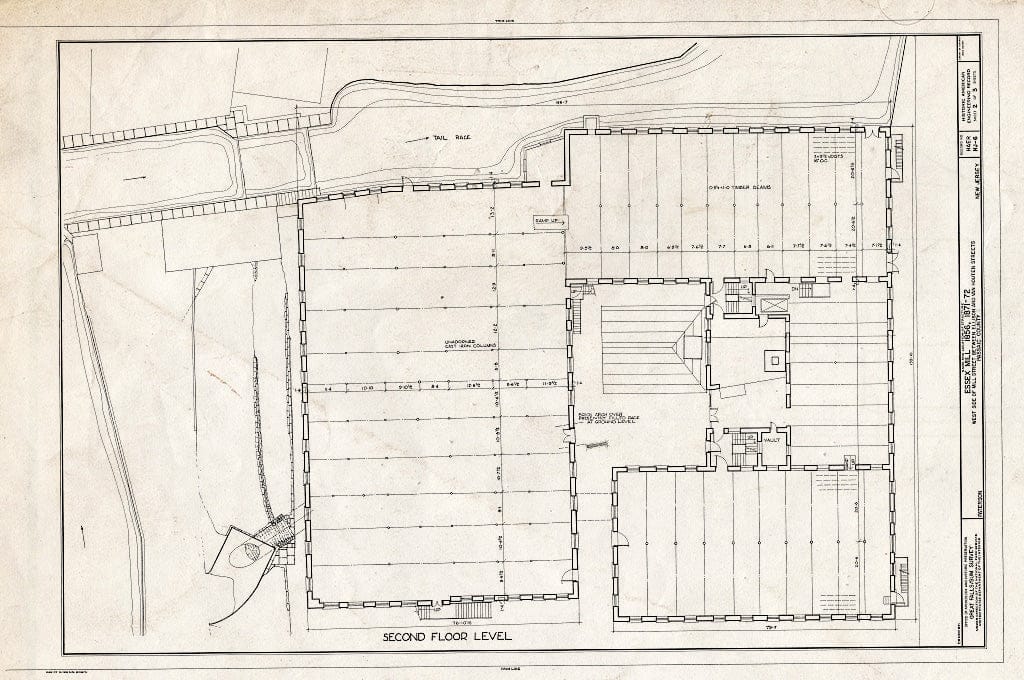 Historic Pictoric : Blueprint HAER NJ,16-PAT,11- (Sheet 2 of 3) - Essex Mill, Mill & Van Houten Streets, Paterson, Passaic County, NJ