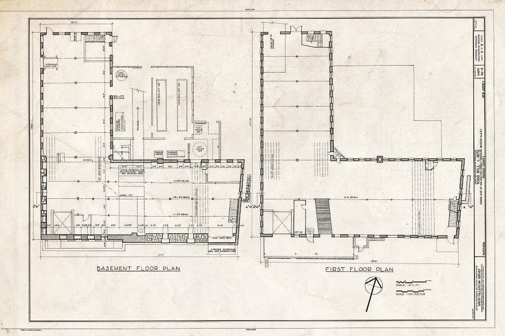 Historic Pictoric : Blueprint HAER NJ,16-PAT,22- (Sheet 2 of 3) - Todd & Rafferty Machine Company, Van Houten Street & McGee Alley, Paterson, Passaic County, NJ