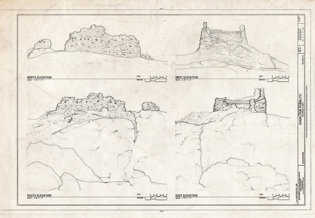 Blueprint Elevations - Overlook Pueblito, Superior Mesa, Dulce, Rio Arriba County, NM