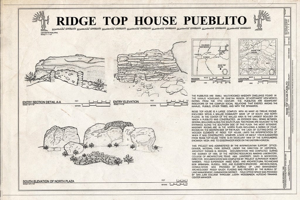 Blueprint Elevations - Ridge Top House Pueblito, Crow Canyon, Dulce, Rio Arriba County, NM