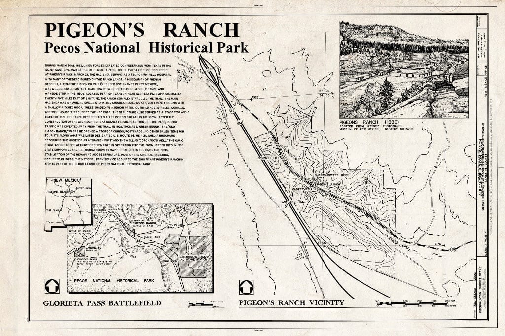 Blueprint Cover Sheet & Map - Alexandre Pigeon Ranch, New Mexico State Highway 50, 1.1 Miles South of Intersection with Interstate 25, Glorieta, Santa Fe County, NM