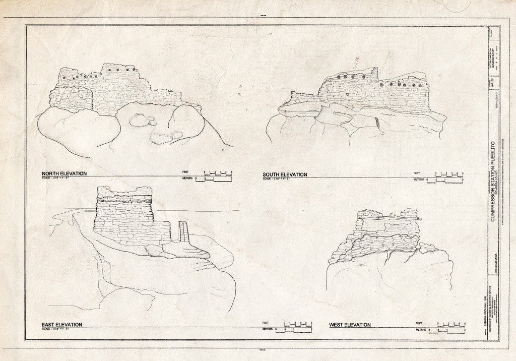 Blueprint Elevations - Compressor Station Pueblito, Superior Mesa, Dulce, Rio Arriba County, NM