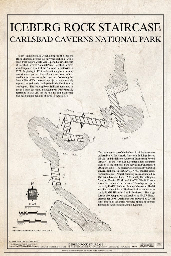 Blueprint Cover Sheet and Plan - Iceberg Rock Staircase, 727 Carlsbad Cavern Highway, Carlsbad, Eddy County, NM