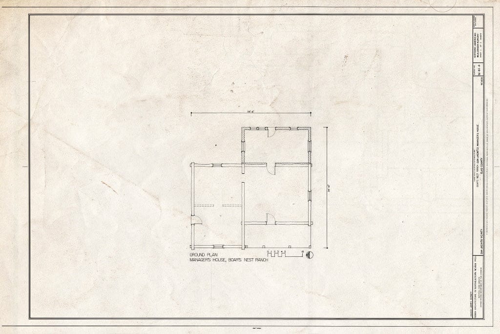 Blueprint Floor Plan - Boar's Nest Ranch (San Jacinto), Manager's House, San Jacinto, Elko County, NV