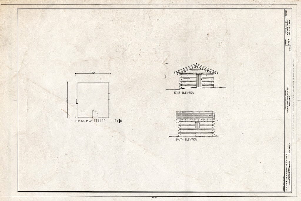 Blueprint East & South elevations, Plan - San Jacinto Ranch, Generator House, San Jacinto, Elko County, NV