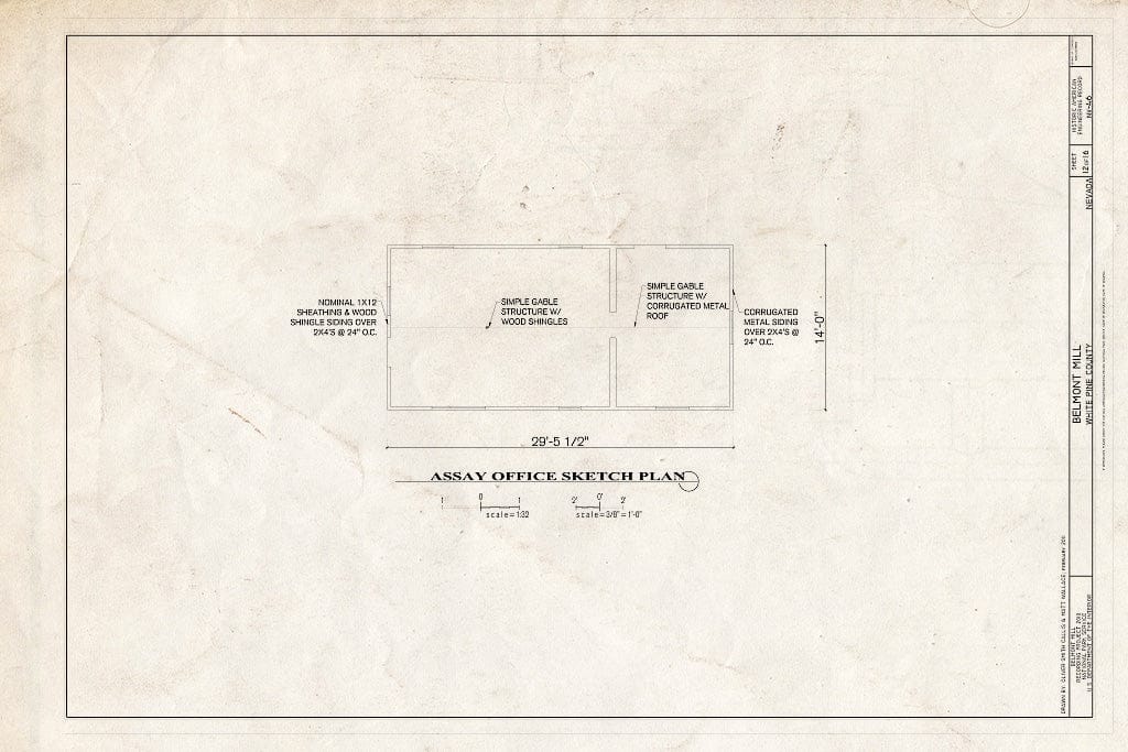 Blueprint Assay Office Sketch Plan - Belmont Mill, Approximately 7 Miles South of U.S. Route 50 on USDA Forest Service Road No. 623, Ely, White Pine County, NV