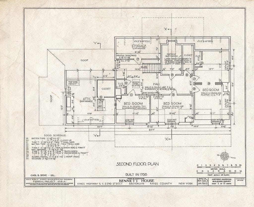 Blueprint HABS NY,24-Brok,39- (Sheet 2 of 15) - Wyckoff-Bennett House, Kings Highway & 1669 East Twenty-Second Street, Brooklyn, Kings County, NY